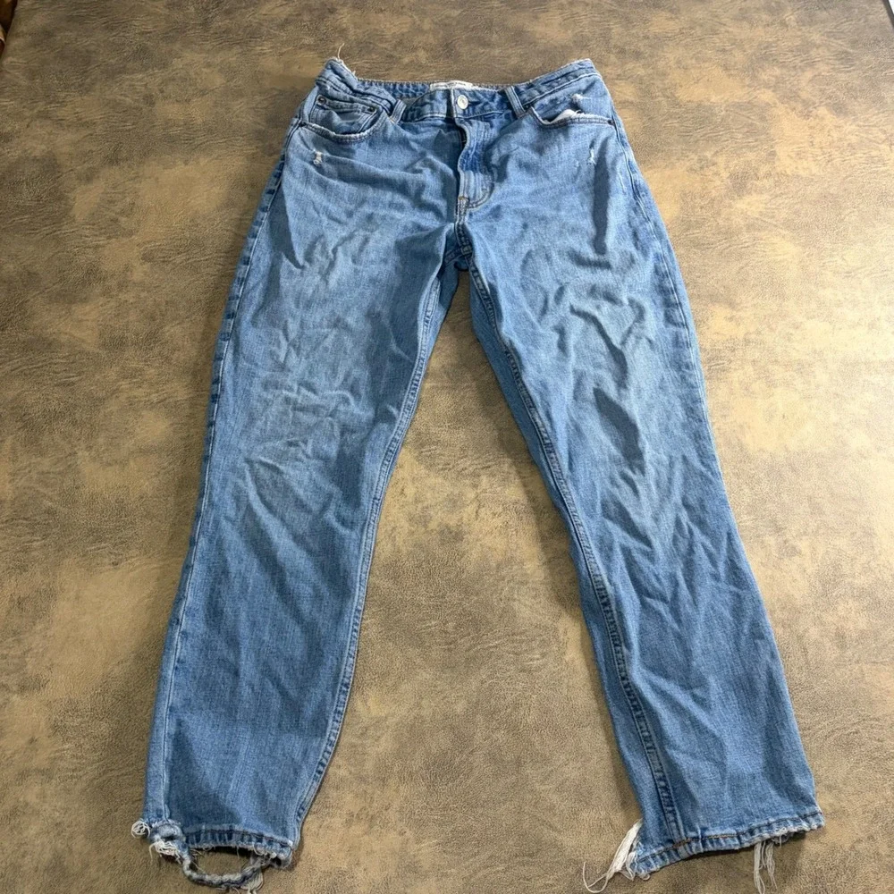 Abercrombie & Fitch Skinny Jeans Womens 28/6R Blue Curve Love High Rise Distress